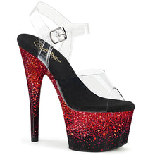 Cargar imagen en el visor de la galería, Tacones Pleaser ADORE-708SS Transparente Negro Rojo
