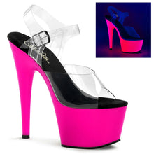 Cargar imagen en el visor de la galería, Tacones Pleaser ADORE-708UV Transparente Neon Rosa
