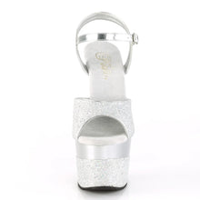 Load image into Gallery viewer, Tacones Pleaser ADORE-709-2G Plata Purpurina
