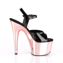 Load image into Gallery viewer, Pleaser ADORE-709 Heels - Black Patent / Rose Gold Chrome
