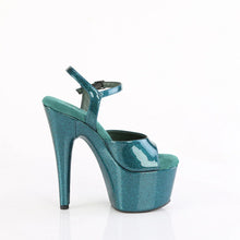 Cargar imagen en el visor de la galería, Tacones Pleaser ADORE-709GP Teal Purpurina Charol
