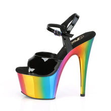 Cargar imagen en el visor de la galería, Tacones Pleaser ADORE-709RC Negro Charol Rainbow

