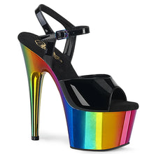 Cargar imagen en el visor de la galería, Tacones Pleaser ADORE-709RC Negro Charol Rainbow
