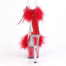 Cargar imagen en el visor de la galería, Tacones Pleaser ADORE-724F Transparente Rojo Fur
