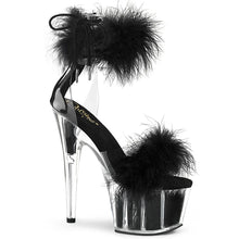 Cargar imagen en el visor de la galería, Tacones Pleaser ADORE-724F Transparente Negro Fur
