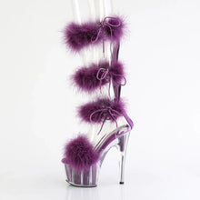Cargar imagen en el visor de la galería, Tacones Pleaser ADORE-728F Transparente Morado Fur
