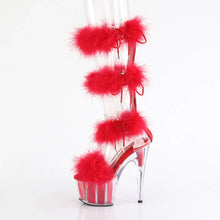 Cargar imagen en el visor de la galería, Tacones Pleaser ADORE-728F Transparente Rojo Fur
