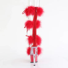 Cargar imagen en el visor de la galería, Tacones Pleaser ADORE-728F Transparente Rojo Fur
