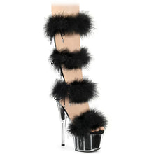 Cargar imagen en el visor de la galería, Tacones Pleaser ADORE-728F Transparente Negro Fur
