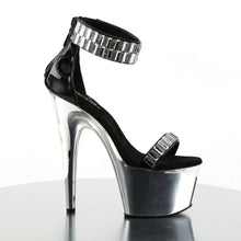Cargar imagen en el visor de la galería, Tacones Pleaser ADORE-769RS Negro Plata Cromo
