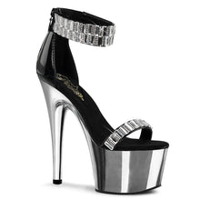 Cargar imagen en el visor de la galería, Tacones Pleaser ADORE-769RS Negro Plata Cromo
