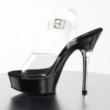 Cargar imagen en el visor de la galería, Tacones Pleaser ALLURE-608 Transparente Negro
