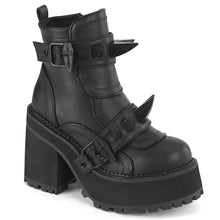 Load image into Gallery viewer, Botines Demonia ASSAULT-72 Negro Piel vegana
