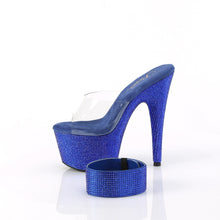 Carregar imagem no visualizador da galeria, Sapatos de salto alto Pleaser BEJEWELED-712RS - Transparente / Strass azul royal
