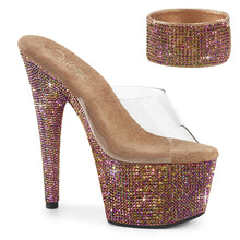 Load image into Gallery viewer, Pleaser BEJEWELED-712RS Heels - Clear / Bronze Multicolor Rhinestones
