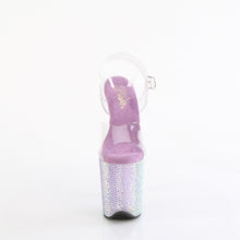 Load image into Gallery viewer, Pleaser BEJEWELED-808RRS Heels - Clear / Lavender Rhinestones
