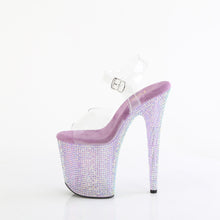 Load image into Gallery viewer, Pleaser BEJEWELED-808RRS Heels - Clear / Lavender Rhinestones

