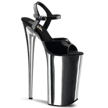 Cargar imagen en el visor de la galería, Tacones Pleaser BEYOND-009 Negro Plata Cromo
