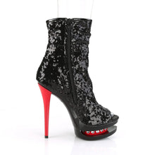 Load image into Gallery viewer, Tacones Pleaser BLONDIE-R-1008 Negro Sequins Rojo
