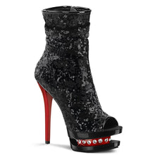 Load image into Gallery viewer, Tacones Pleaser BLONDIE-R-1008 Negro Sequins Rojo
