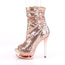 Carregar imagem no visualizador da galeria, Tacones Pleaser BLONDIE-R-1008 Oro Rosa Sequins
