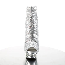 Cargar imagen en el visor de la galería, Tacones Pleaser BLONDIE-R-1008 Plata Sequins Cromo
