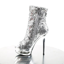 Cargar imagen en el visor de la galería, Tacones Pleaser BLONDIE-R-1008 Plata Sequins Cromo
