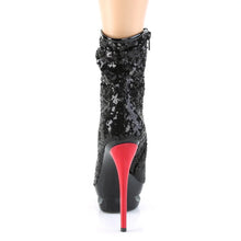 Carregar imagem no visualizador da galeria, Tacones Pleaser BLONDIE-R-1009 Negro Sequins Rojo
