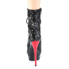 Load image into Gallery viewer, Tacones Pleaser BLONDIE-R-1020 Negro Sequins Rojo

