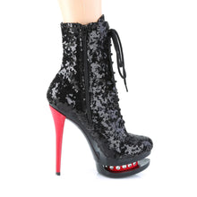 Load image into Gallery viewer, Tacones Pleaser BLONDIE-R-1020 Negro Sequins Rojo
