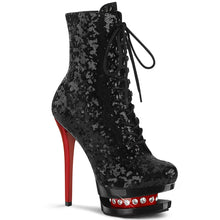 Load image into Gallery viewer, Tacones Pleaser BLONDIE-R-1020 Negro Sequins Rojo
