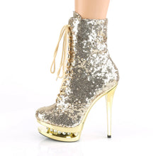 Cargar imagen en el visor de la galería, Tacones Pleaser BLONDIE-R-1020 Dorado Sequins Cromo
