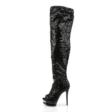 Cargar imagen en el visor de la galería, Tacones Pleaser BLONDIE-R-3011 Negro Sequins
