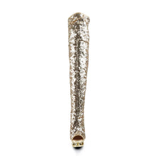 Load image into Gallery viewer, Tacones Pleaser BLONDIE-R-3011 Dorado Sequins Cromo
