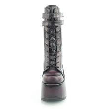 Load image into Gallery viewer, Demonia CAMEL-250 Boots - Black-Burgundy Rub-Off Vegan Leather
