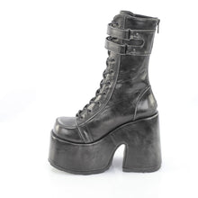 Load image into Gallery viewer, Demonia CAMEL-250 Boots - Black-Silver Rub-Off Vegan Leather
