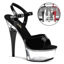 Cargar imagen en el visor de la galería, Tacones Pleaser CAPTIVA-609 Negro Charol Transparente

