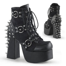 Load image into Gallery viewer, Botines Demonia CHARADE-100 Negro Piel vegana-Suede
