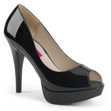 Load image into Gallery viewer, Tacones Pleaser Pink Label CHLOE-01 Negro Charol

