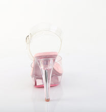 Carregar imagem no visualizador da galeria, Sapatos de salto alto Fabulicious COCKTAIL-508 - Transparente e rosa / Rosa translúcido
