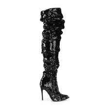 Load image into Gallery viewer, Tacones Pleaser COURTLY-3011 Negro Sequins
