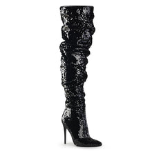 Load image into Gallery viewer, Tacones Pleaser COURTLY-3011 Negro Sequins
