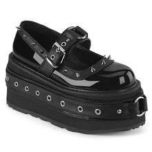 Load image into Gallery viewer, Zapatos con plataforma Demonia DAMNED-20 Negro Pat-Piel vegana
