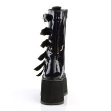 Load image into Gallery viewer, Botas Demonia DAMNED-225 Negro Hologram Piel vegana
