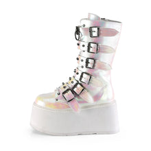 Load image into Gallery viewer, Botas Demonia DAMNED-225 Pearl Iridescent Piel vegana

