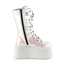 Load image into Gallery viewer, Botas Demonia DAMNED-225 Pearl Iridescent Piel vegana
