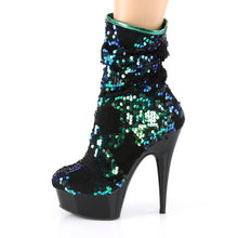 Cargar imagen en el visor de la galería, Tacones Pleaser DELIGHT-1004 Verde Iridescent Sequins
