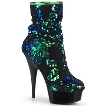 Cargar imagen en el visor de la galería, Tacones Pleaser DELIGHT-1004 Verde Iridescent Sequins
