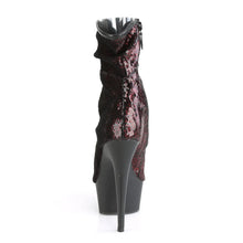 Cargar imagen en el visor de la galería, Tacones Pleaser DELIGHT-1008SQ Burdeos Sequins Negro
