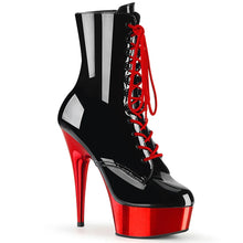Cargar imagen en el visor de la galería, Tacones Pleaser DELIGHT-1020 Negro Charol Rojo
